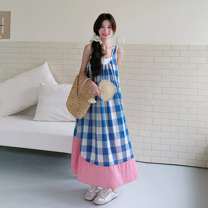 【ワンピース】写真映え抜群 カジュアル細見え 甘めノースリーブワンピース【SHシリーズ】