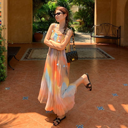 【ワンピース】海辺リゾート 夏 ゆったり ノースリーブワンピース【SHシリーズ】