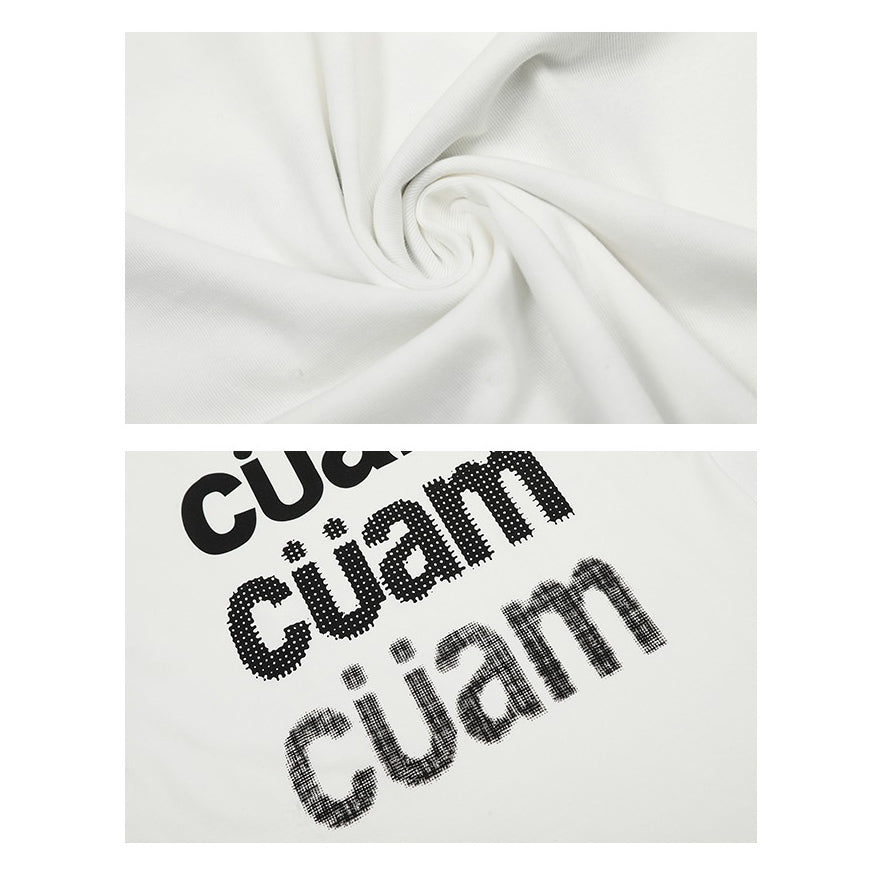 【トップス】カジュアル ロゴプリント クロップドショルダー 半袖Tシャツ【FCシリーズ】