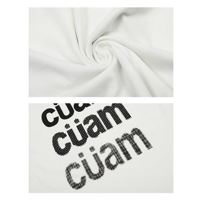 【トップス】カジュアル ロゴプリント クロップドショルダー 半袖Tシャツ【FCシリーズ】