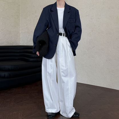 【アウター】フレンチ風 ポケット付きスーツジャケット レディース 秋新作 オーバーサイズ カジュアルアウター【SNシリーズ】