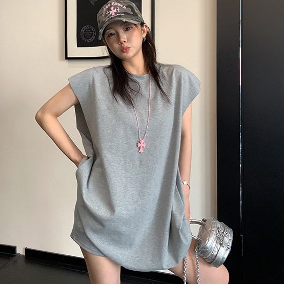 【トップス】ミニマル アメリカンレトロ リラックス感 タンクトップTシャツ 【FCシリーズ】