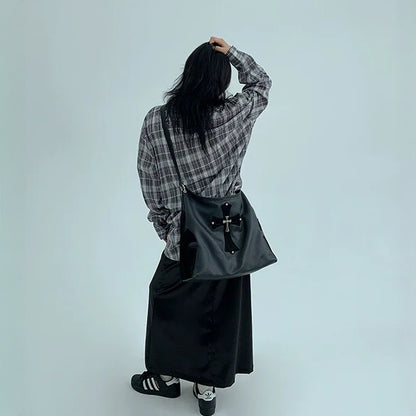 【トップス】春 秋 冬 レトロ ラインストーン チェック 長袖シャツ  【FCシリーズ】