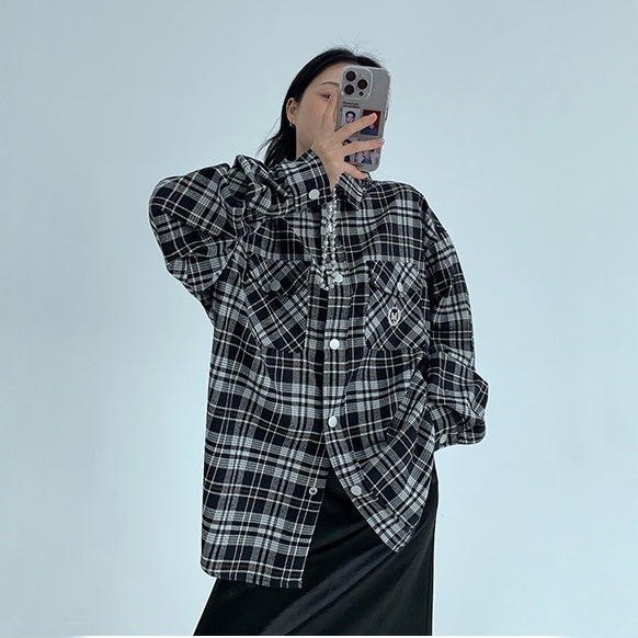 【トップス】春 秋 冬 リラックス感  チェック 長袖 シャツ 【FCシリーズ】