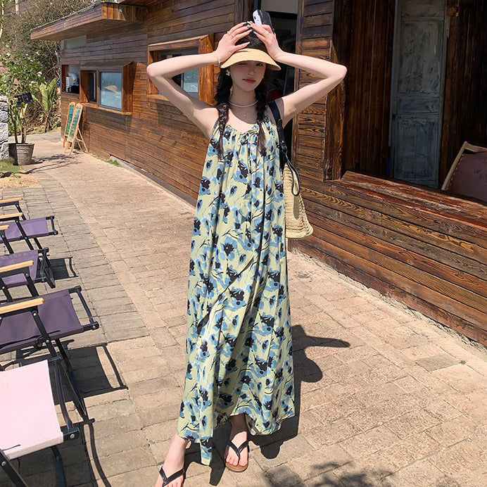 【ワンピース】ビーチリゾート風 夏 高級感 独特なエレガンス ノースリーブワンピース【SHシリーズ】