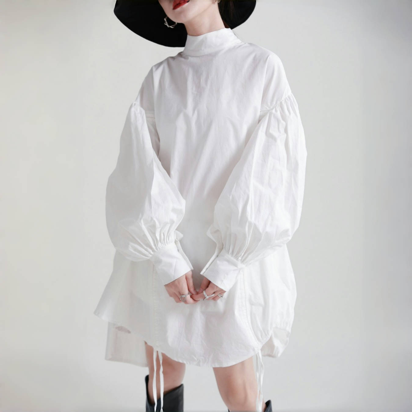 【トップス】春 秋 冬 ゆるリラックス 立襟 レトロ シャツ 【AHシリーズ】