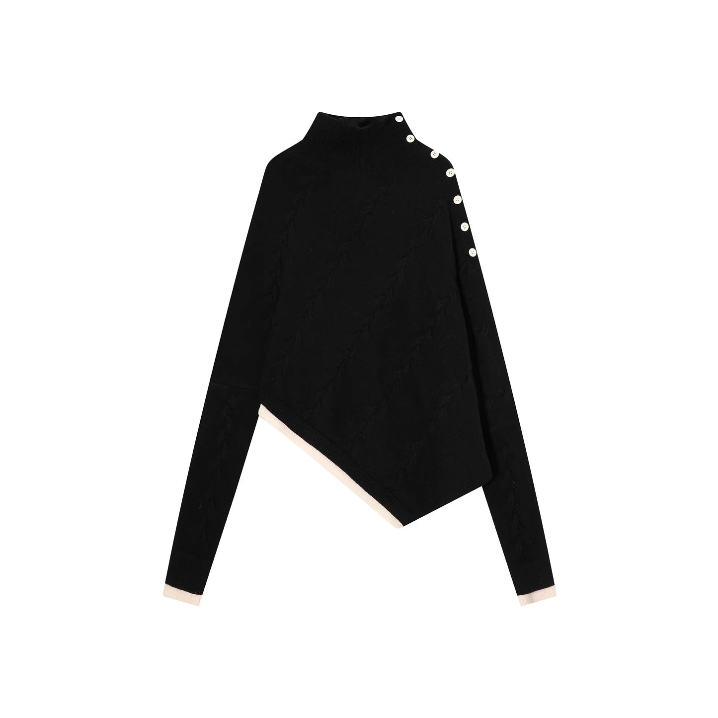 【単品注文】【セットアップ】不規則 配色切替 長袖ニット＋スカート 上下セット レディース 秋冬 韓国風 ゆったり ルーズ カジュアル【JZシリーズ】