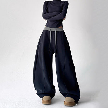 【ボトムス】ワイドスウェットパンツ 裏起毛 冬 しっかり生地 2way ゆったり＆裾絞り【FCシリーズ】