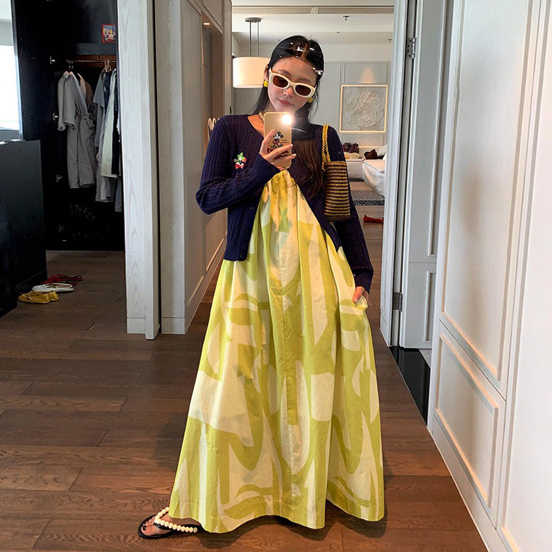 【ワンピース】夏 コットン100％ ゆったりシルエット 花柄 ノースリーブキャミワンピース【SHシリーズ】