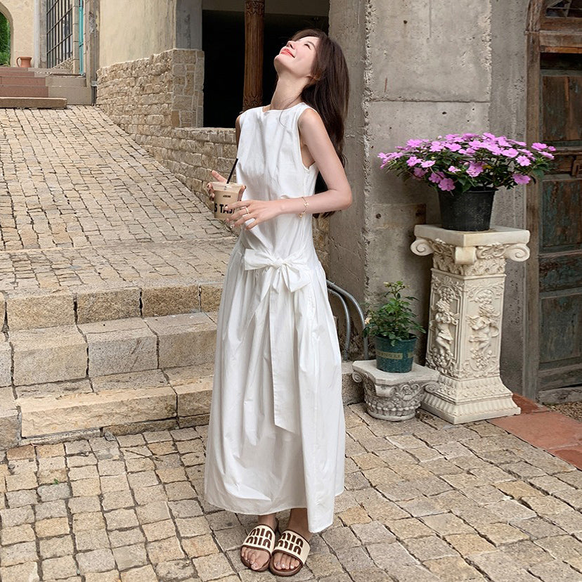 【ワンピース】夏 フレンチ風エレガント 通勤＆デイリー兼用 ノースリーブバルーンワンピース【JZシリーズ】【SNシリーズ】