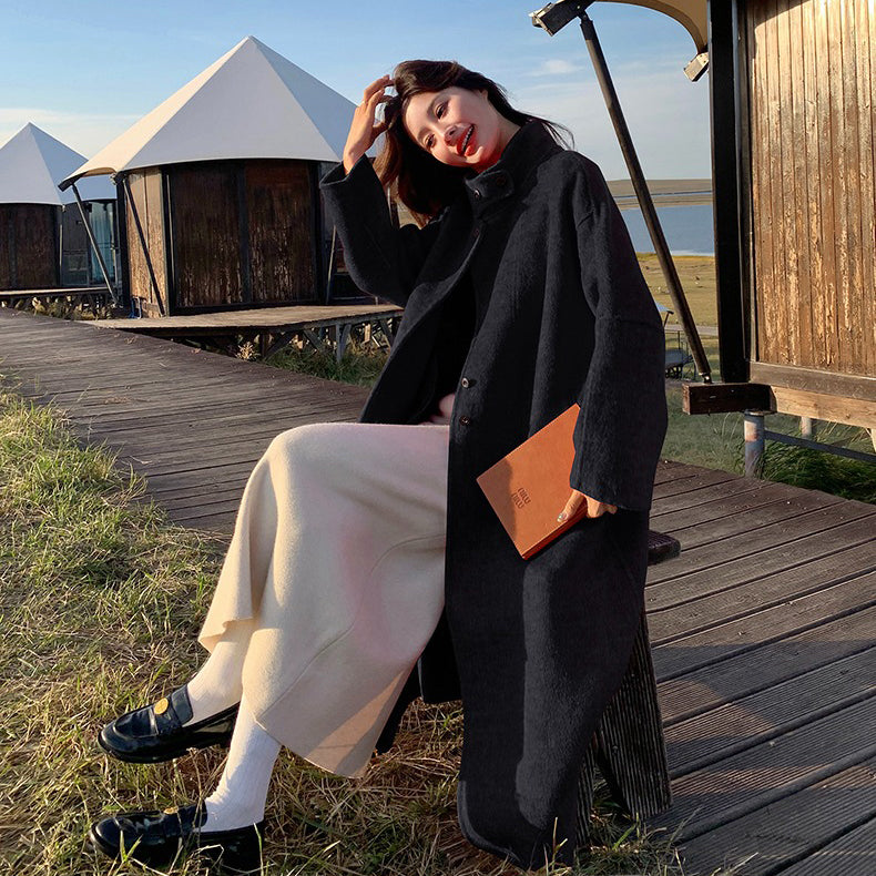 【アウター】韓国風 ダブルフェイスウールコート レディース フード付き 秋冬新作【JZシリーズ】