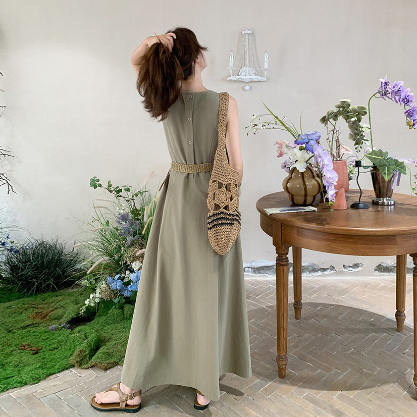 【ワンピース】夏 韓国風通勤 クール＆エレガント オルチャン系 ノースリーブワンピース【JZシリーズ】【SNシリーズ】