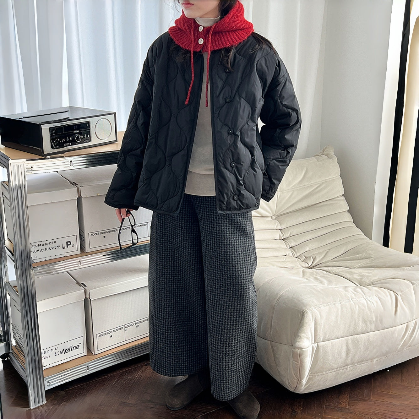 【アウター】ホワイトダックダウン レディース 冬 軽量 ダイヤキルト ダウンジャケット ダウンコート【JZシリーズ】