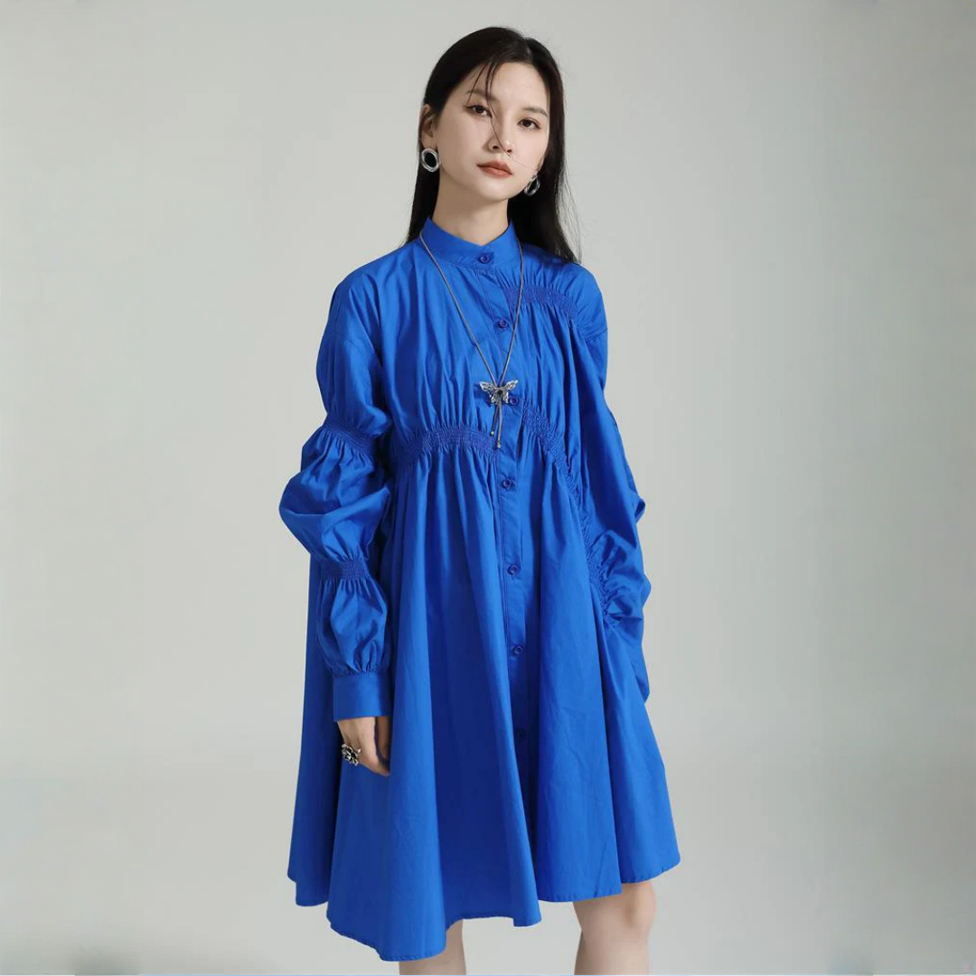 【ワンピース】春 秋 冬 パフスリーブ ルーズ 特別デザイン 長袖 ワンピース 【AHシリーズ】