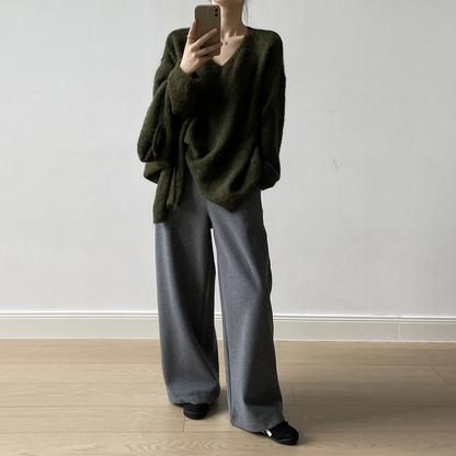 【ボトムス】🌟上品＆着瘦せ効果♡裏起毛ワイドスウェットパンツ 秋冬 レディース【JZシリーズ】