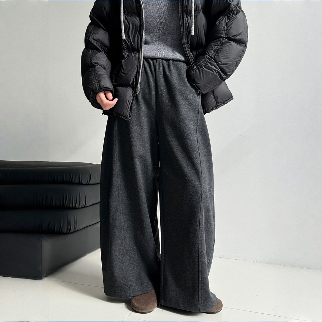 【ボトムス】裏起毛 ウール混 細見え 春 秋 冬 バナナパンツ  【JZシリーズ】