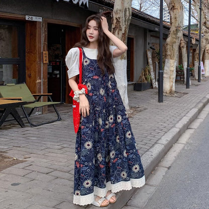 【ワンピース】ボヘミアンムード漂うノースリーブプリントワンピース 上品なリゾート感溢れる夏新作【SHシリーズ】