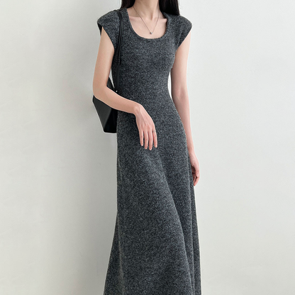 【セットアップ】ふんわりウールワンピース＋ニットカーディガン レディース 秋冬新作 厚手ロング丈セットアップ【JZシリーズ】