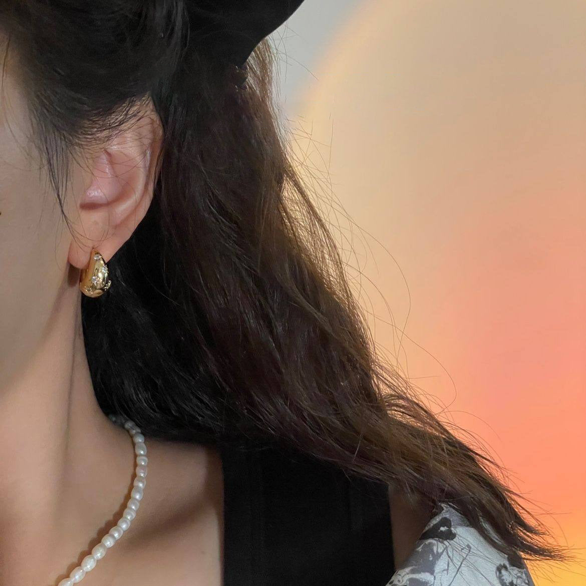 【🎁 B2G1｜先行スタート！】【グッズ】 フレンチ 上質 ピアス レディース サークル & ドロップ メタル