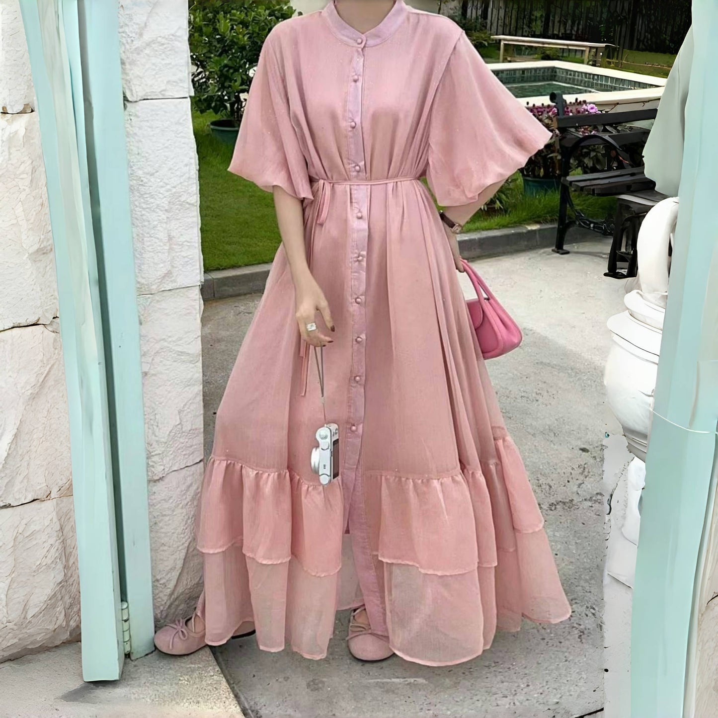 全10色【ワンピース】高品質＆体型カバー◎ ゆったりシルエット 半袖ワンピース 大きいサイズ レディース