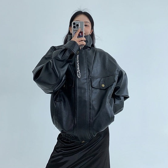 【アウター】春 秋 冬 アメリカン バーンスタイル バーンスタイル PU レザー ジャケット 【FCシリーズ】