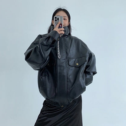 【アウター】春 秋 冬 アメリカン バーンスタイル バーンスタイル PU レザー ジャケット 【FCシリーズ】