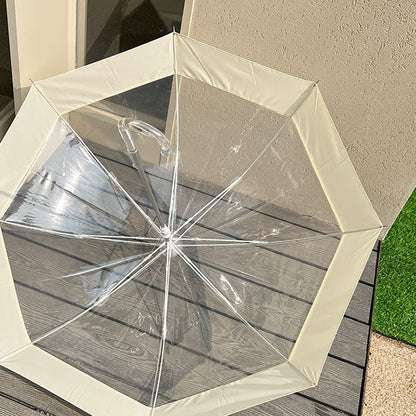 【グッズ】韓国デザインのインス風 透明ビニール傘 ワンタッチ自動開閉