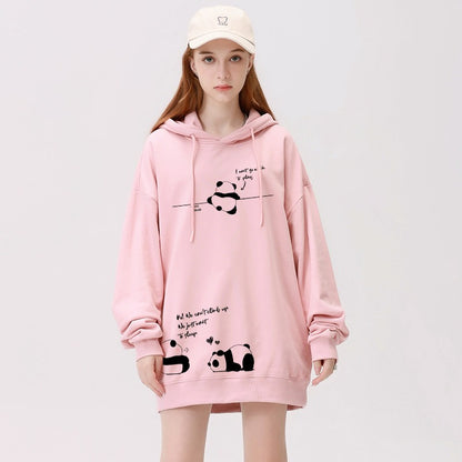 【トップス】🐼パンダ柄 フード付き 裏起毛 スウェット レディース バランス◎ 冬 パーカー【FCシリーズ】