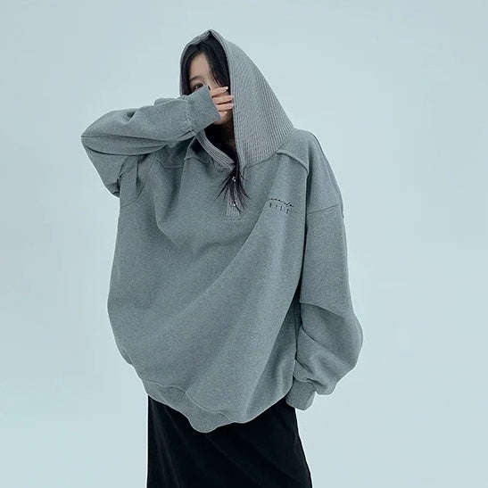 【トップス】ヘビーウェイト 春 秋 冬 厚手 切り替え フード付き パーカー 【FCシリーズ】