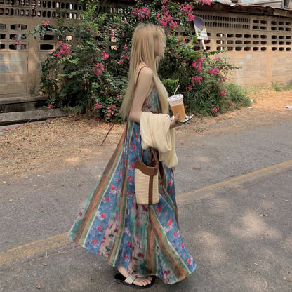 碎花吊帶洋裝｜開衫可選｜度假風連身裙【SH系列】