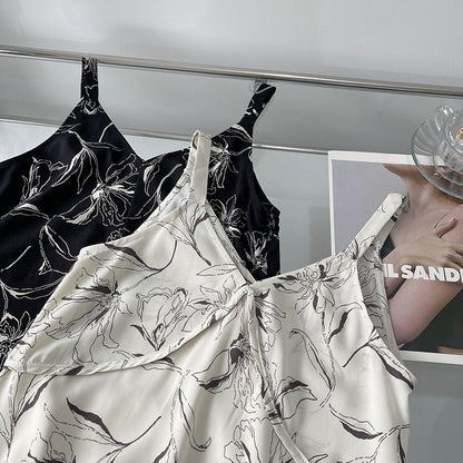 【ワンピース】夏 細見えキャミ 韓国風レトロ  カジュアル ワンピース 【SHシリーズ】