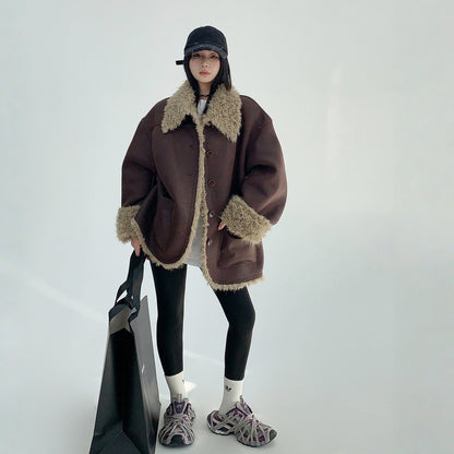 【アウター】春 秋 冬 ムートン調 リバーシブル仕様 ボア 保温 ヴィンテージ風 ジャケット 【FCシリーズ】