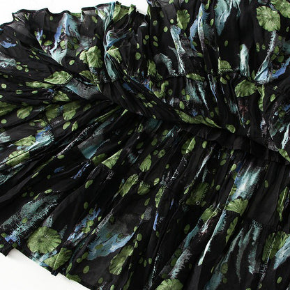 【ボトムス】レトロ 夏 フレンチ風 ハイウエスト フローラルスカート｜美シルエット×大人可愛い【SHシリーズ】