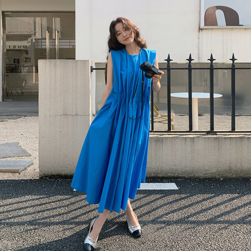 【ワンピース】夏 フレンチロマンチック エレガントデザイン  ノースリーブワンピース