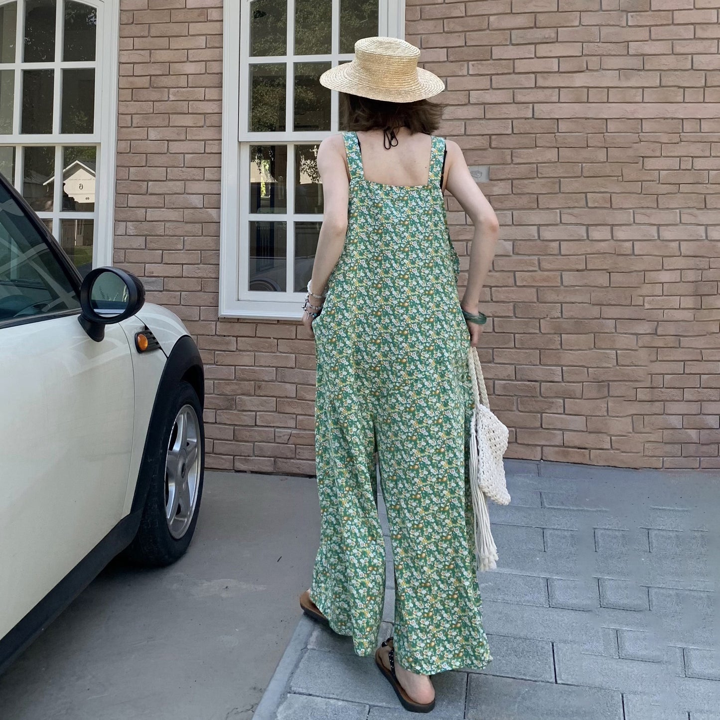 🌟売り切れ続出中【ボトムス】夏新作 ナチュラルな抜け感 翡翠グリーン オーバーサイズサロペットパンツ オールインワン【SHシリーズ】