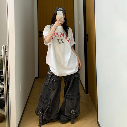 【トップス】【10～15日内発送】夏新作 アメリカンヴィンテージ風 ロゴプリント 綿100％ 半袖Tシャツ【FCシリーズ】