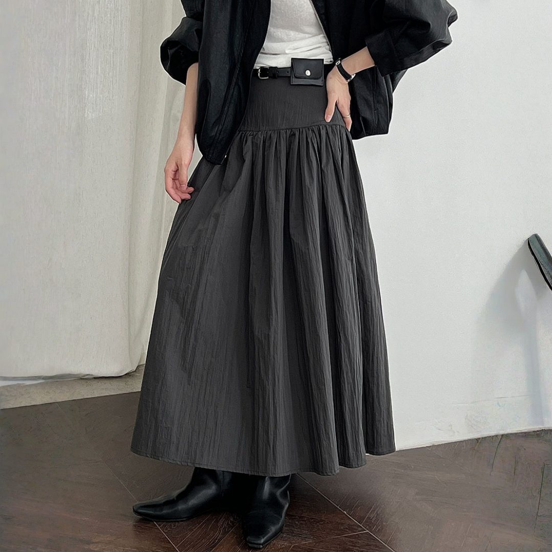 【ボトムス】春 秋 冬 無地 ステッチ入り フレアシルエット スカート 【JZシリーズ】