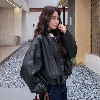 【アウター】 アメリカンヴィンテージ風  PUレザージャケット ゆったり おしゃれ 【JZシリーズ】