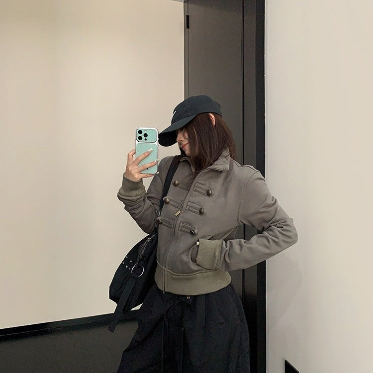 【アウター】ナポレオンデザイン スタンドカラー ダブルブレスト ジャケット 【FCシリーズ】