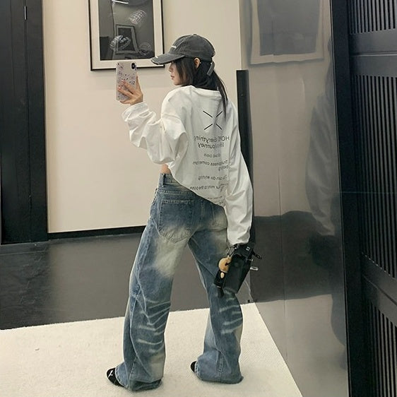 【ボトムス】ダメージ ストレート ヴィンテージ加工 デニムパンツ 【FCシリーズ】