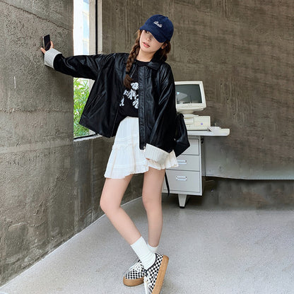 【アウター】高級感 カジュアル  ショート丈 超おしゃれなストリートスタイル ゆったりPUレザージャケット【JZシリーズ】