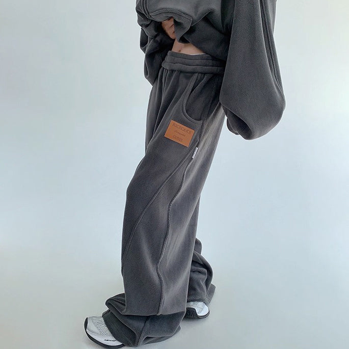 【セットアップ】【単品注文】ゆるめシンプル 裏起毛フードジャケット＆パンツセット レディース【FCシリーズ】