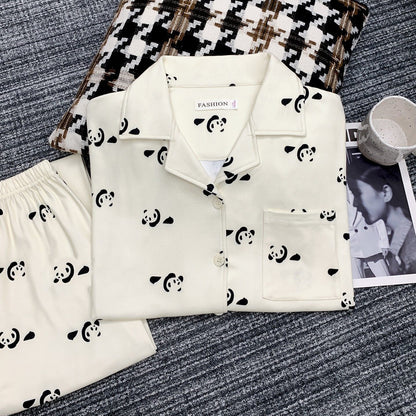 【インナー】パンダ柄 デロン 保温 ルームウェア ペア対応 男女兼用  カートゥーン 秋冬新作