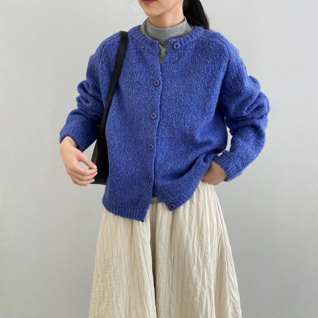 【アウター】ふんわり シンプル上品 可愛いニット ジャケット【JZシリーズ】