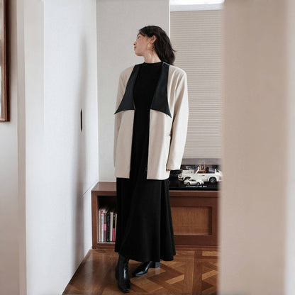 【ワンピース】春秋冬 合わせやすい シンプル ハイネック 長袖 ワンピース 【SNシリーズ】