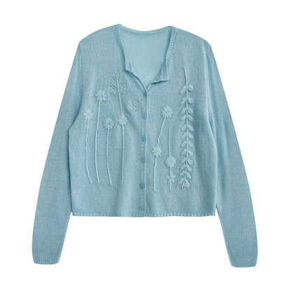 【トップス】春 秋 冬 かぎ針編み刺繍 カーディガン セーター 【JZシリーズ】