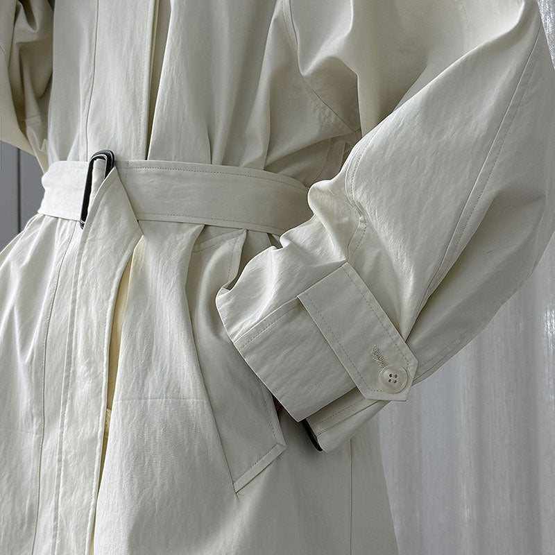 【アウター】春 秋 冬 ベルト付き スリム見え テーラードカラー トレンチコート 【JZシリーズ】