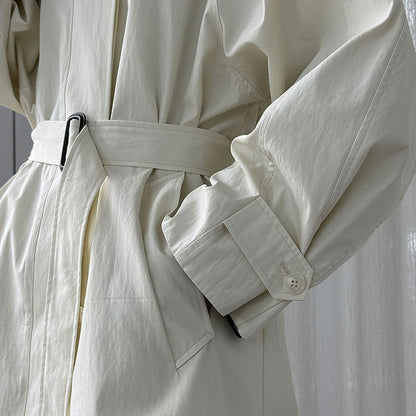 【アウター】春 秋 冬 ベルト付き スリム見え テーラードカラー トレンチコート 【JZシリーズ】