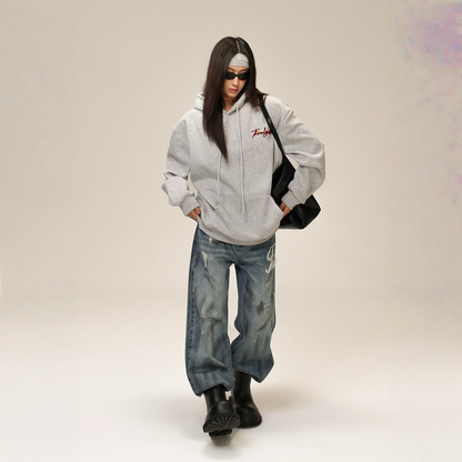 【トップス】刺繍 春 秋 冬 カップル ストリート フード付き パーカー【FCシリーズ】