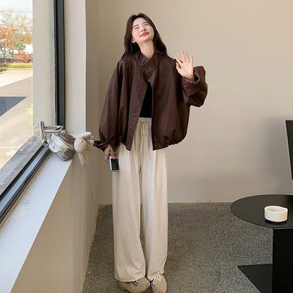 【アウター】ミラードコーヒー PUレザージャケット 高級感あふれるストリートスタイル バイカージャケット【JZシリーズ】